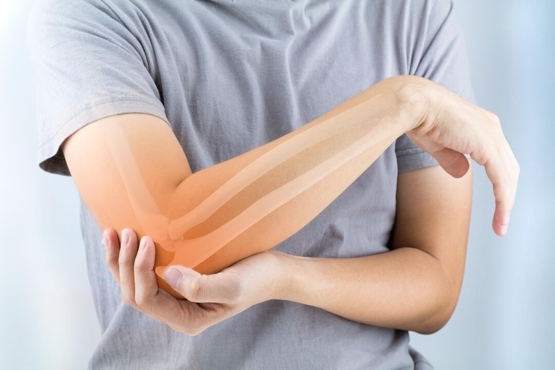Schmerz am Ellboggelenk a seng Behandlung mat Hondroine Gel